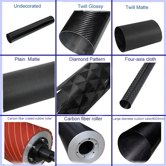 1.6mcustomized Roll Wrapped Carbon Fiber Oval Tube