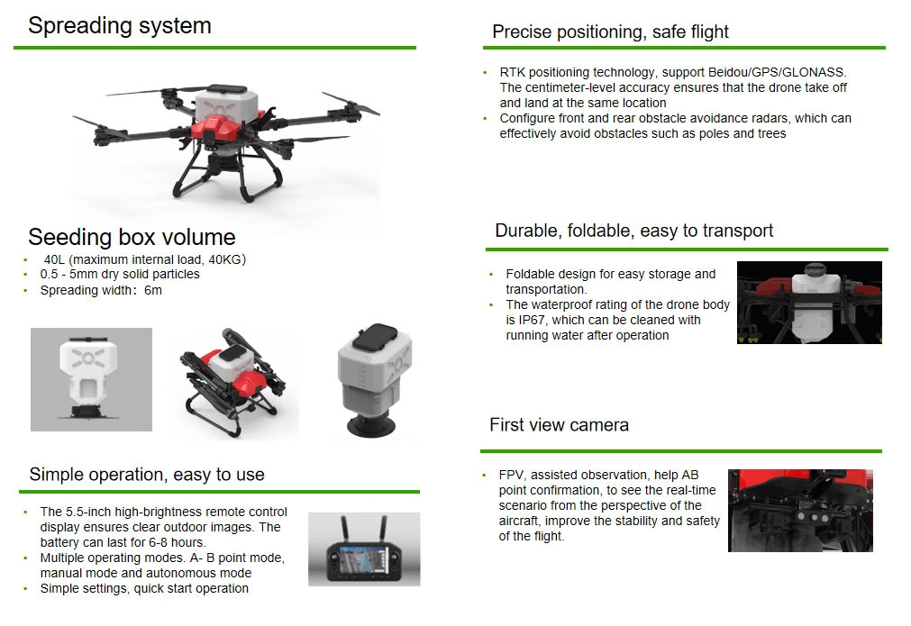 Drone Factory Price 40 Kg Payload RC GPS Frame Stable Hf T30 4 Axis 30L Large Capacity Electric Agricultural Uav Drone Sprayer with Remote Control